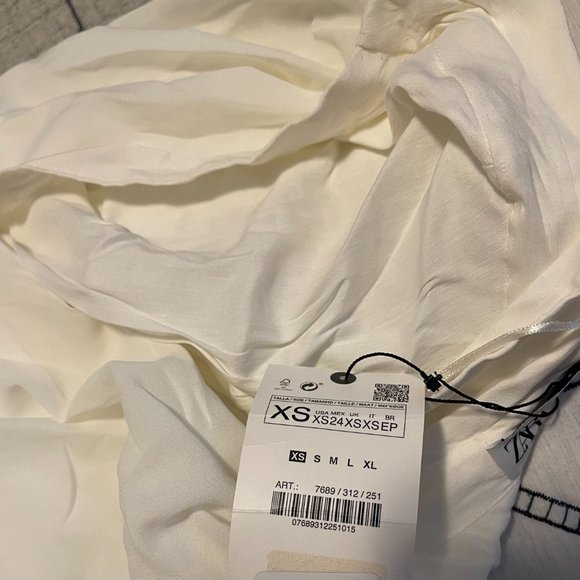 ZARA RUSTIC RUCHED DRESS XS - Picture 6 of 6